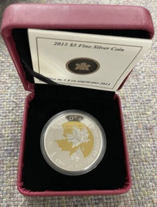 2013 $5 Fine Silver Coin - 25th Anniversary of the Silver Maple Leaf B2013 - Picture 1 of 2