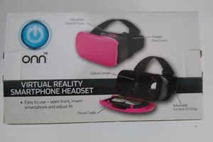NEW Onn Virtual Reality Smartphone Headset Pink Adjustable Screens up to 6 inch - Picture 1 of 6