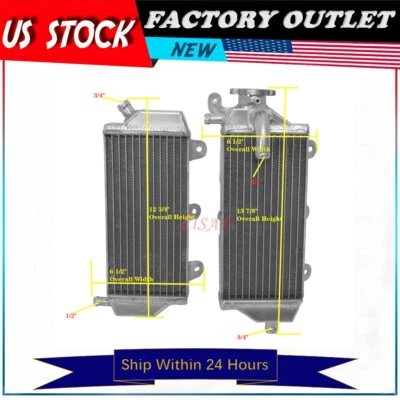 Radiador de aluminio para Yamaha 2014-2017 YZ450F/2014-2018 YZ250F/2016-2019 YZ250FX Foto 1 de 4