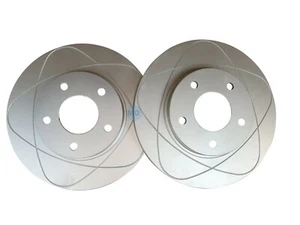 Rear Right & Rear Left Slotted Disc Brake Rotors For Mitsubishi Eclipse 05-95 - Picture 1 of 3