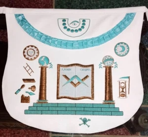 MASONIC CUSTOM LODGE APRONS (PLEASE SEE SAMPLE AND MESSAGE FOR PRICING) - Picture 1 of 1