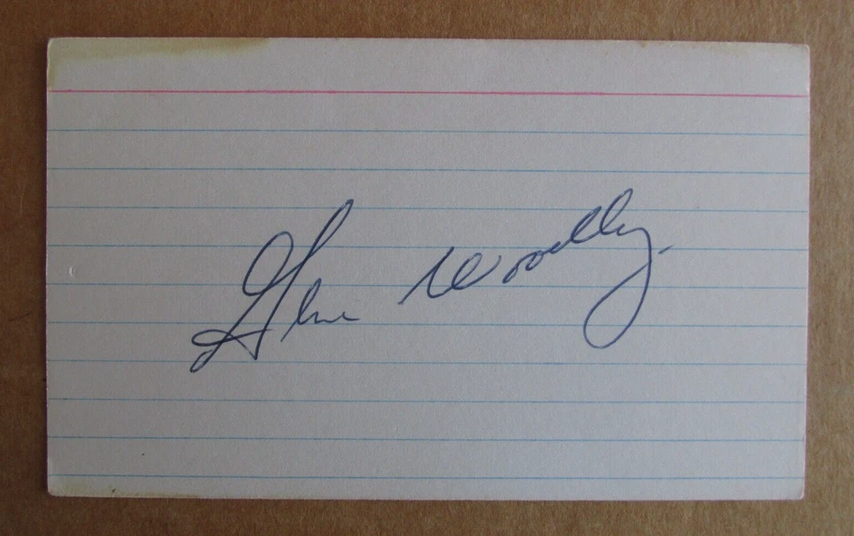 GENE WOODLING SIGNED AUTOGRAPH 3X5 INDEX CARD MLB 5X WS CHAMPION NY YANKEES D.01 - Image 1 of 1