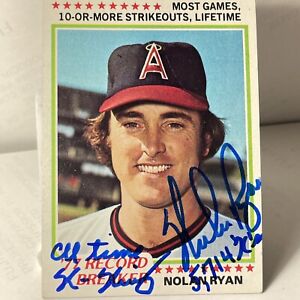 Nolan Ryan Signed 1978 Topps #6 Angels Insc All Time K king 5,714 K’s.