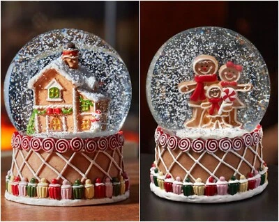MARCO PAUL Christmas Snow Globe Ornament Decoration Manual Swirling Gingerbread Snow Shaker