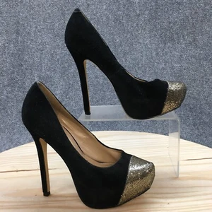 Steve Madden Heels Womens 7 Kavit Pumps Black Leather Slip On Casual Stiletto - Picture 1 of 15