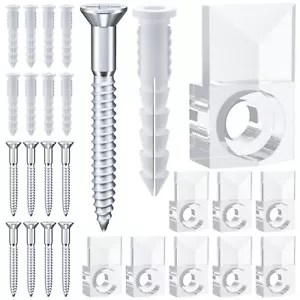 Mirror Holder Clips Kit,Crystal Clear Plastic Mirror Clip,Mirror Holder Clips... - Picture 1 of 8