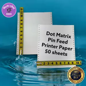 Dot Matrix Continuous Feed Printer Paper 9-1/2"x11" 50 sheets - Picture 1 of 7