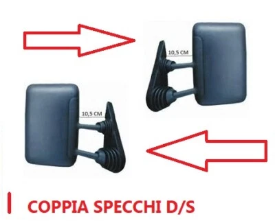 2 X SPECCHIO SPECCHIETTO RETROVISORE per IVECO DAILY 89 B/ CORTO grigio  - Immagine 1 di 3