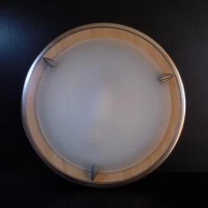 Ceiling Light Lighting Circular Glass Opal Metal Electric Vintage Deco N6860 - Picture 1 of 12