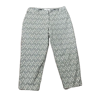 Cherokee Capri Casual Pants ~ Sz ~ Green ~ High Rise ~ 23" Inseam ~ Floral - Image 1 of 4