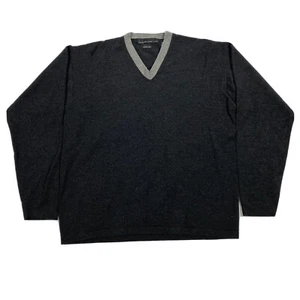 Vintage Metropolitan View Wood Pullover Sweater Men’s Size L V-Neck Gray - Picture 1 of 6