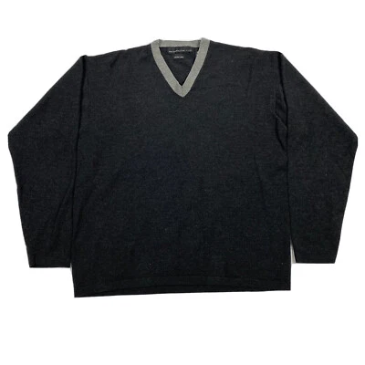 Vintage Metropolitan View Wood Pullover Sweater Men’s Size L V-Neck Gray - Image 1 of 4