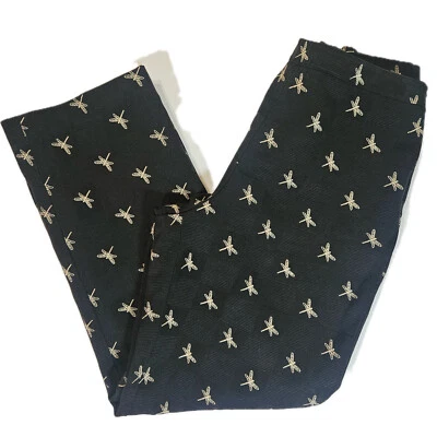 Pantalones de vestir Talbots libélula para mujer negros dorados texturizados talla cremallera usados en excelente estado Foto 1 de 4