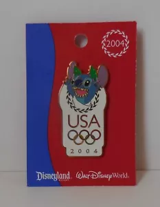 Prendedor Disney WDW DLR Stitch EE. UU. Logo Olímpico 2004 Titular del pase - Imagen 1 de 2