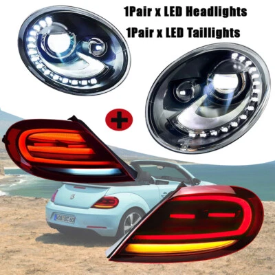 LED Front Headlight Assembly with LED Taillights For Volkswagen Beetle 2013-2019 - Image 1 of 4