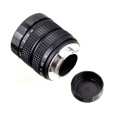 50mm f1.4 2/3" CCTV Lens C mount to M43 EPl3 EPM1 NEX 5 7 Pentex Q NIKON J1 BLAC - Image 1 of 3