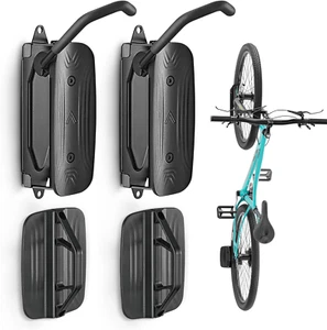 Bike Hangers for Garage, Wall Vertical Mount Bike Rack,Holds up to 66Lbs, 1/2pcs - Picture 1 of 13