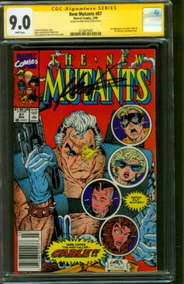 New Mutants 87 CGC SS 9.0 Rob Liefeld Newsstand Ed 3/1990 1st Cable - Image 1 of 2