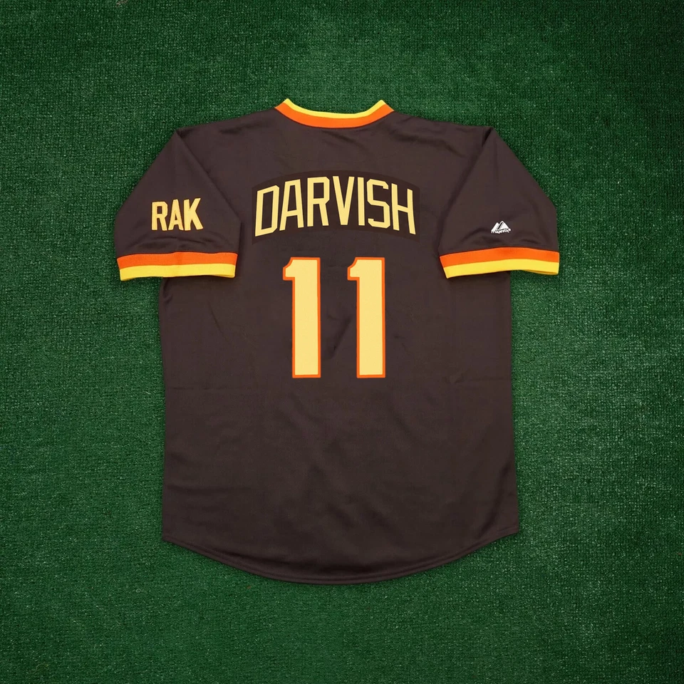 Yu Darvish 1984 San Diego Padres Brown Road Cooperstown Throwback Men's Jersey - Image 1 of 4