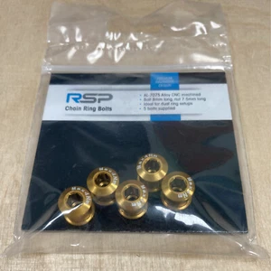 Gold Chainring Bolts Raleigh RSP Alloy 5 Pack 8mm Bolt / 7.5mm Nut Double - Picture 1 of 10