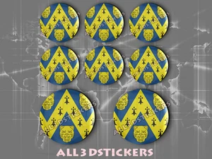 8 x Pegatinas Redondas 3D Relieve Bandera Shropshire - Todas las Banderas - Imagen 1 de 1