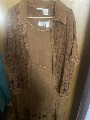 Roamans 2 Piece Dress Set Size B4 (1x)  100% Rayon - Image 1 of 3