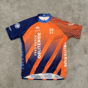 Camiseta de Ciclismo Voler Adulto 2XL XXL Naranja Azul 1/2 Cremallera Manga Corta Hecha en EE. UU. Poli - Imagen 1 de 5