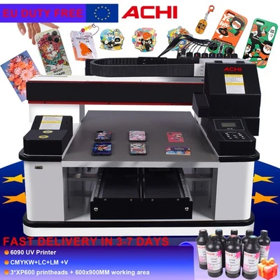 ACHI 6090 UV Printer 3PCS XP600 Print Head 3D Emboss Cylindrical Printing Rotary - Bild 1 von 4