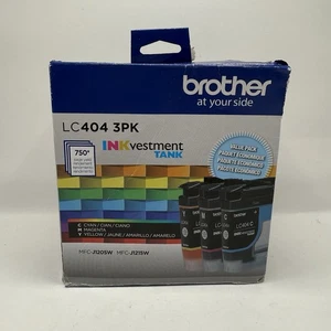 Brother LC404 3PKS Ink Cartridges Pack of 3 Cyan Magenta Yellow Standard Yield - Picture 1 of 6