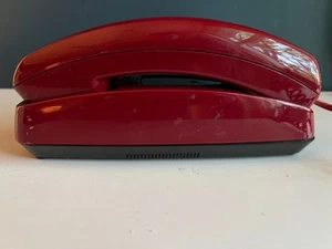 Vintage 80s Red Burgundy GTE Slimline Trimline Touch-Tone Telephone - Picture 1 of 10