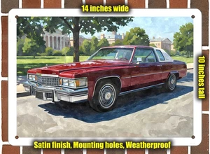 Metal Sign - 1978 Cadillac Coupe Deville 2 AI Watercolor - 10x14 - Picture 1 of 1