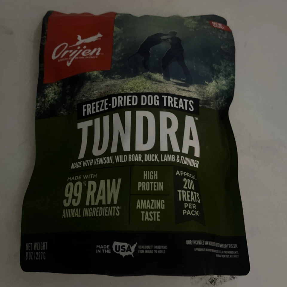 Receta de tundra golosinas liofilizadas para perros Orijen de 8 oz Foto 1 de 1