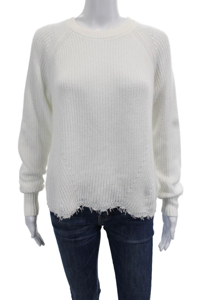 Suéter Pullover Algodón Para Otoño Cachemira Unisex Blanco Cuello Redondo Talla M Foto 1 de 4