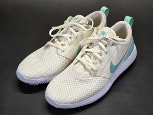 Nike Roshe G Ladies Spikeless Golf Shoe, White/Turquoise, Size 10 - Picture 1 of 17