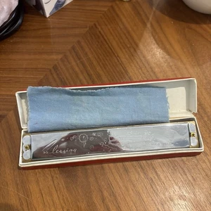 Vintage 1960s Blessing Red Coloured Harmonica 24 Double Holes in Original Box VG - Picture 1 of 6