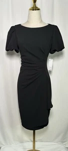 DKNY Etuikleid Wickel kurz Puffärmel Karriere 4 Rüschen schwarz Damen’s - Bild 1 von 12