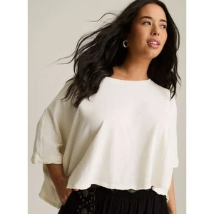 TORRID FESTI cotton crewmen oversized cropped dolman tee - Picture 1 of 9