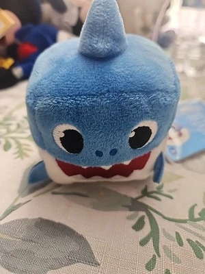 Pinkfong Blue Baby Shark Daddy Shark Plush Cube Sound 3” Stuffed Animal Toy Soft - Image 1 of 4