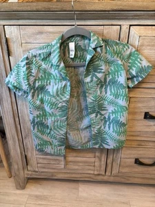 Harper Canyon Boys Palm Tree Leaves Button Up T Shirt Dress Shirt Size 7 - Picture 1 of 3