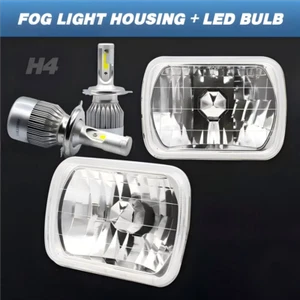 7"X6" inch Sealed Beam Headlight Conversion High/Low Beam+ 100W H4 LED - Picture 1 of 17