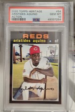 2020 Topps Heritage Action Variation Aristides Aquino PSA 10 #54 RC Cincinnati