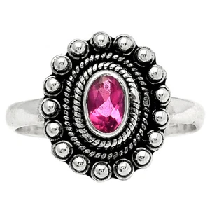 Lab Created Ruby 925 Sterling Silver Ring s.6.5 Jewelry R-1124 - Picture 1 of 5