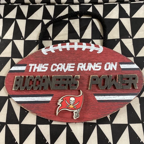 NFL Indoor Tampa Bay Buccaneers Logo Cutout Wood Sign Man Cave Cover