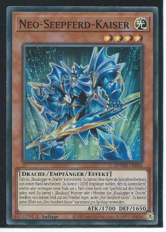 YU GI OH NEO SEEPFERD KAISER  SDWD-DE004 SUPER RARE 1.AUFLAGE - Bild 1 von 1