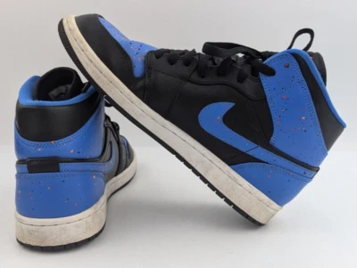 Nike Air Jordan 1 Retro Mid Royal Splatter 554724-048 Men's Shoes Size 8 - Image 1 of 4
