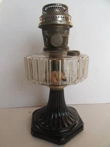 Vintage 1936 Aladdin Corinthian Black & Clear Oil Lamp, Nu-Type Model B - Picture 1 of 24