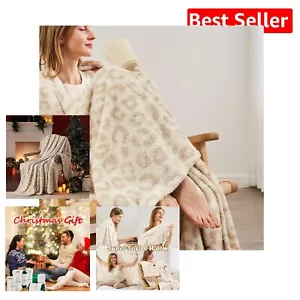Elegant Leopard Print Lightweight Throw Blanket - Ideal for Home, Travel & Gifts - Picture 1 of 11