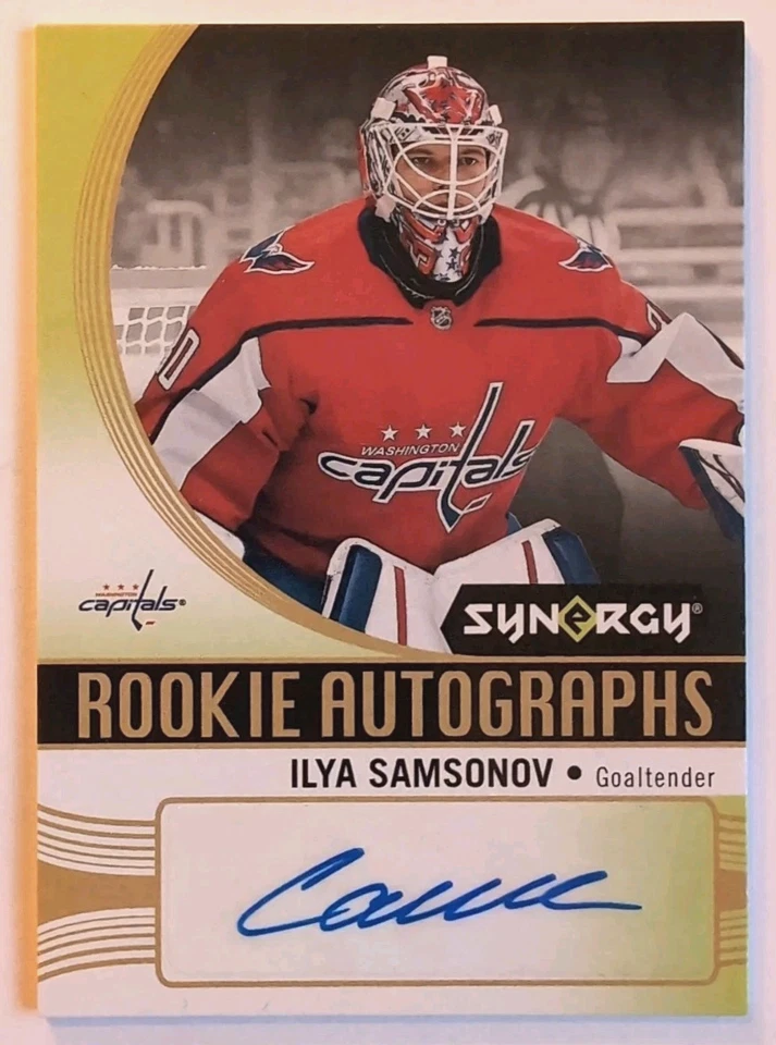 ILYA SAMSONOV ROOKIE AUTO 2018-19 UD SYNERGY ROOKIE AUTOGRAPHS #A-IS CAPITALS - Image 1 of 4