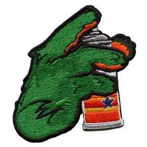 Houston Mascot Spray Painting Patch Baseball Space City Embroidered Iron On - Picture 1 of 2