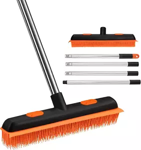 Pet Hair Removal Broom Rubber with Squeegee and Telescoping Handle - Picture 1 of 6